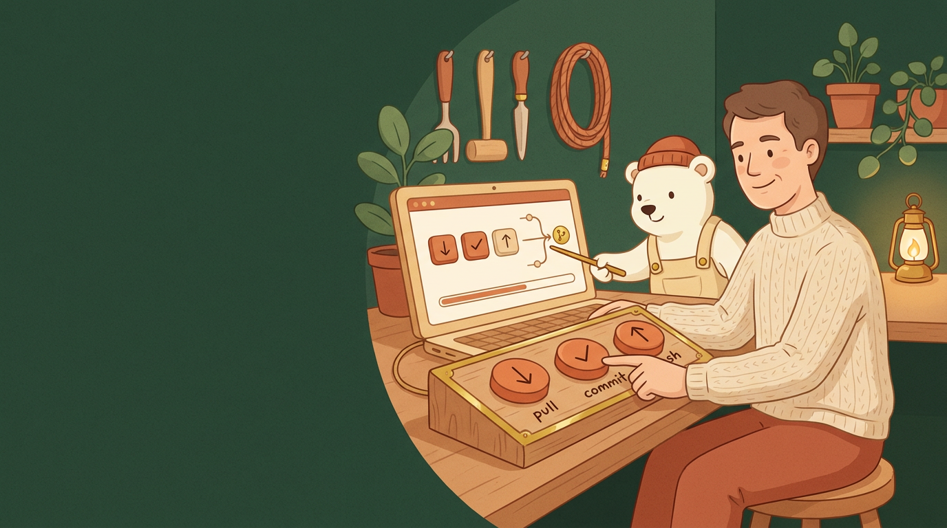 Illustration för lektionen Git basics utan att bli rädd