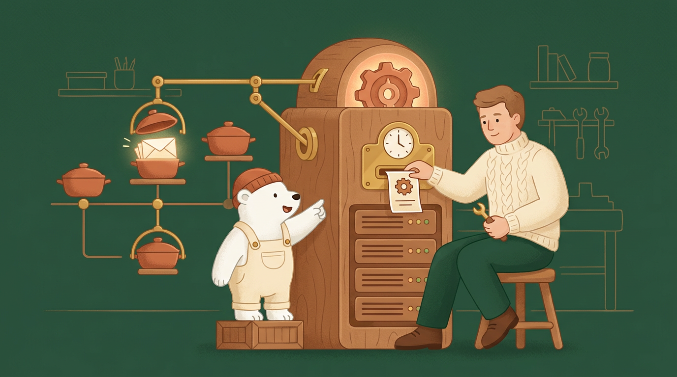 Illustration för lektionen Innehållsplan i databasen med pg_cron